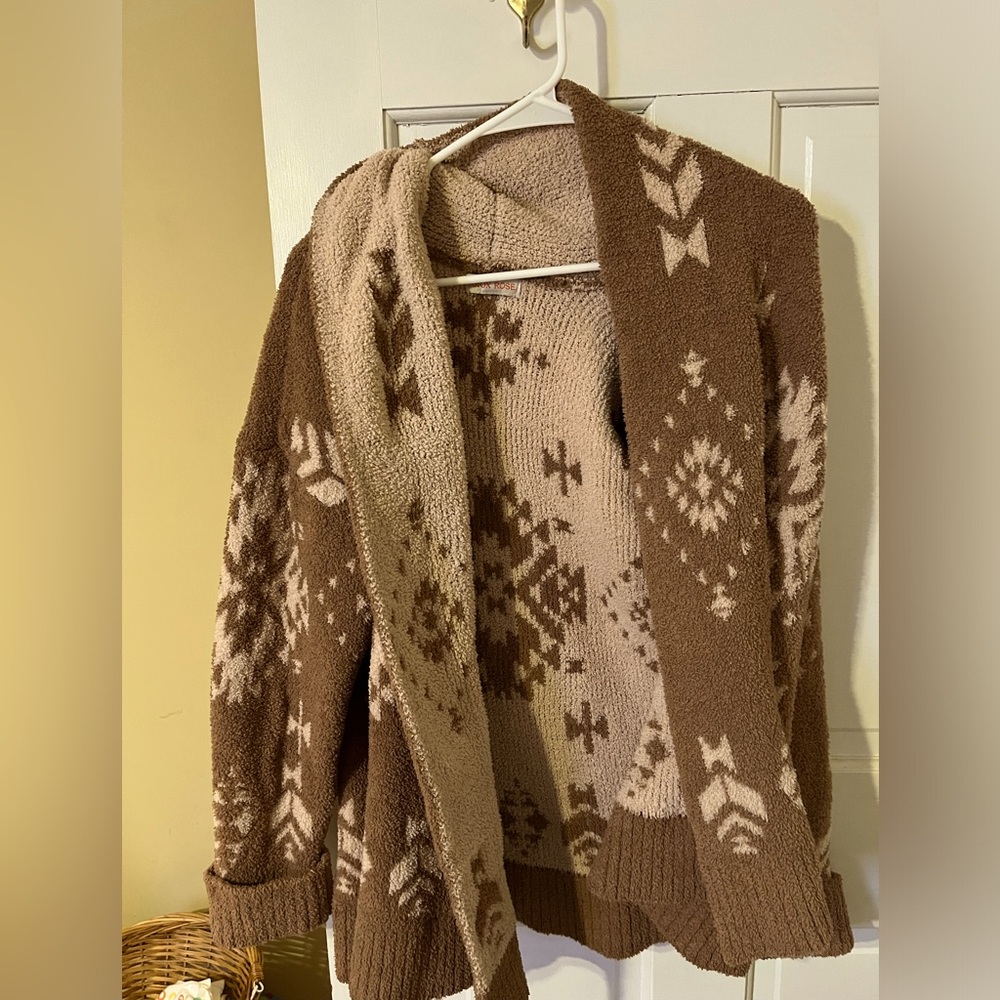 Women’s Tribal Pattern Fuzzy Cardigan
